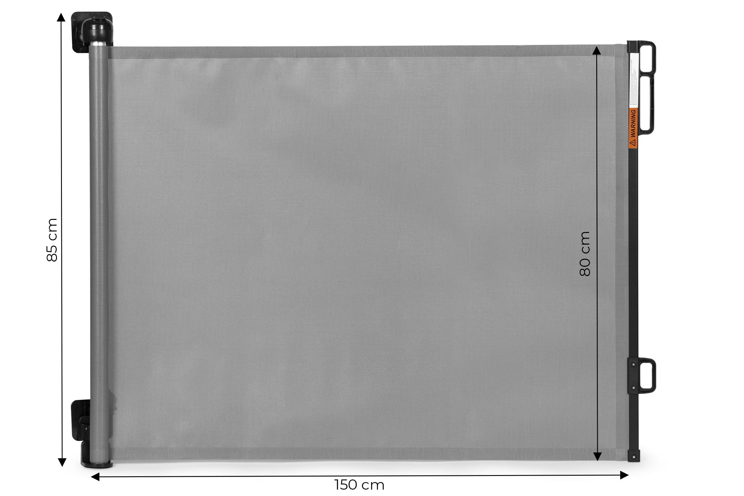 Bramka barierka roleta 150 cm ochronna zabezpieczająca na schody i drzwi - szara ECOTOYS